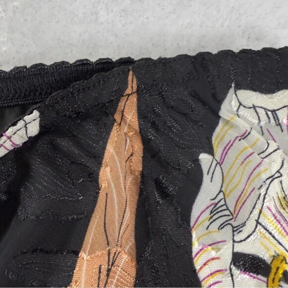 Band Of Gypsies BOG RHO Floral Slip Midi Skirt Black Cream Pull On Size S NEW - Picture 7 of 12